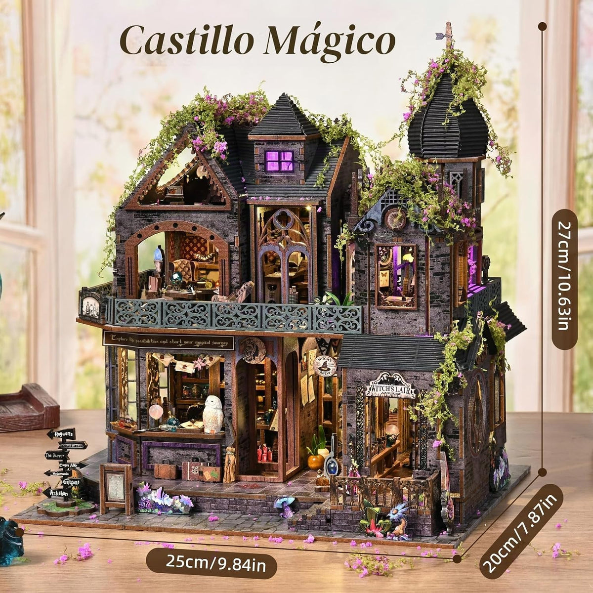 Kit de mini casa, casa de muñecas en miniatura para adultos, castillo