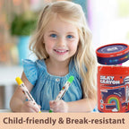 Lebze - Crayones lavables jumbo, 24 colores no tóxicos, regalo para niños