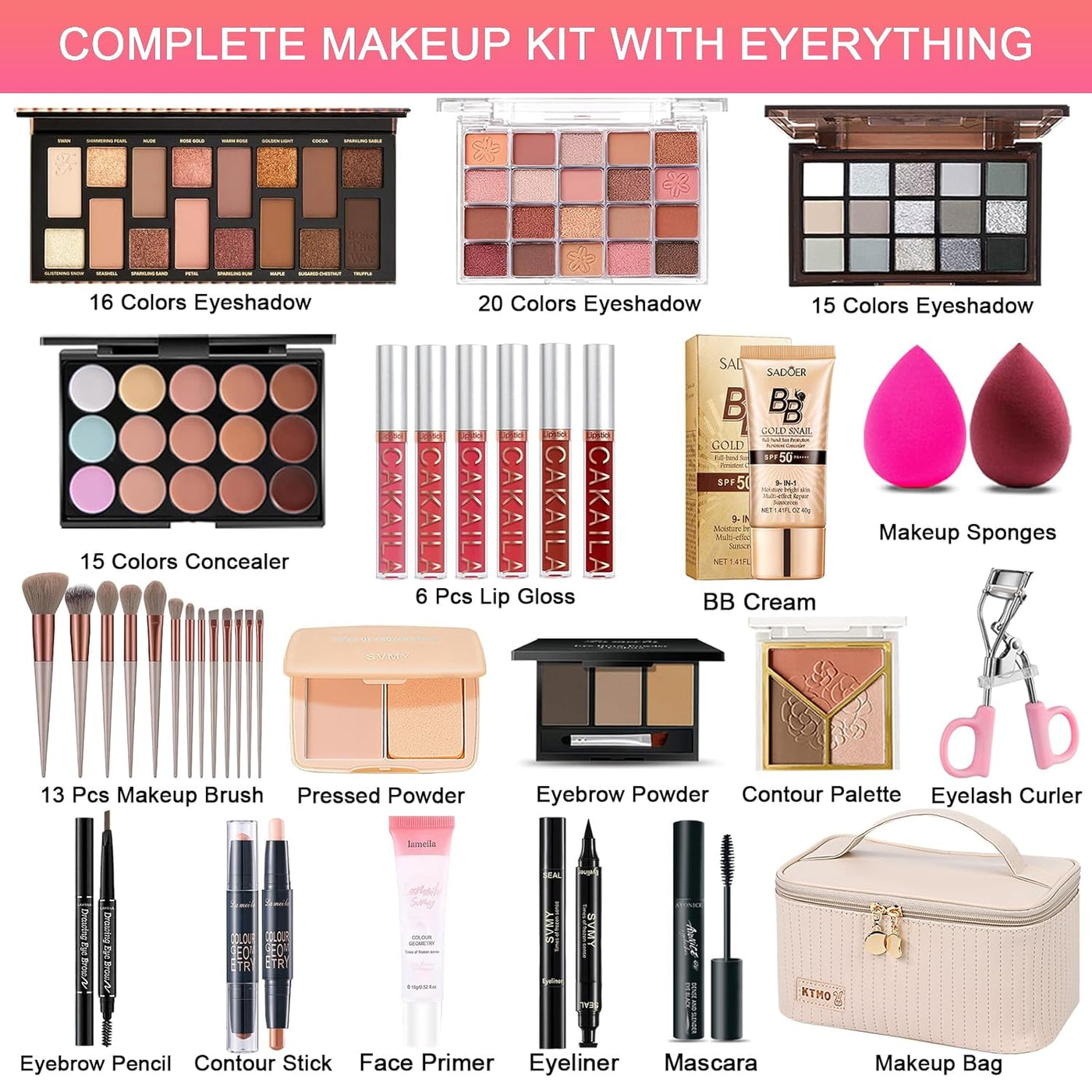 Kit de maquillaje todo en uno, kit de maquillaje para mujeres, kit...