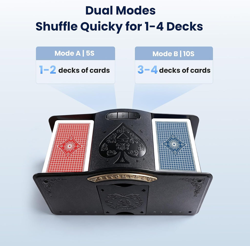 Barajador automático de tarjetas para 1-4 cubiertas con modos automáticos