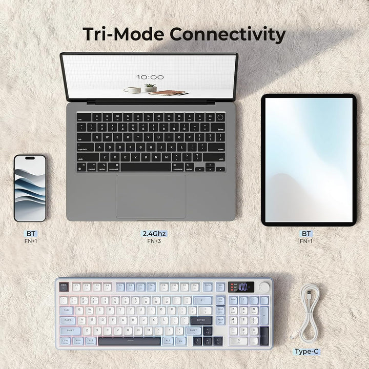 Redragon Teclado inalámbrico para juegos, teclado de computadora RG...