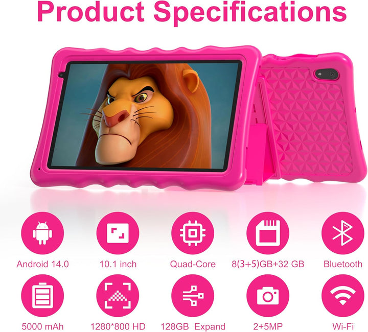 BYYBUO Tablet para niños, tablet de 10.1 pulgadas Android 13 para n...