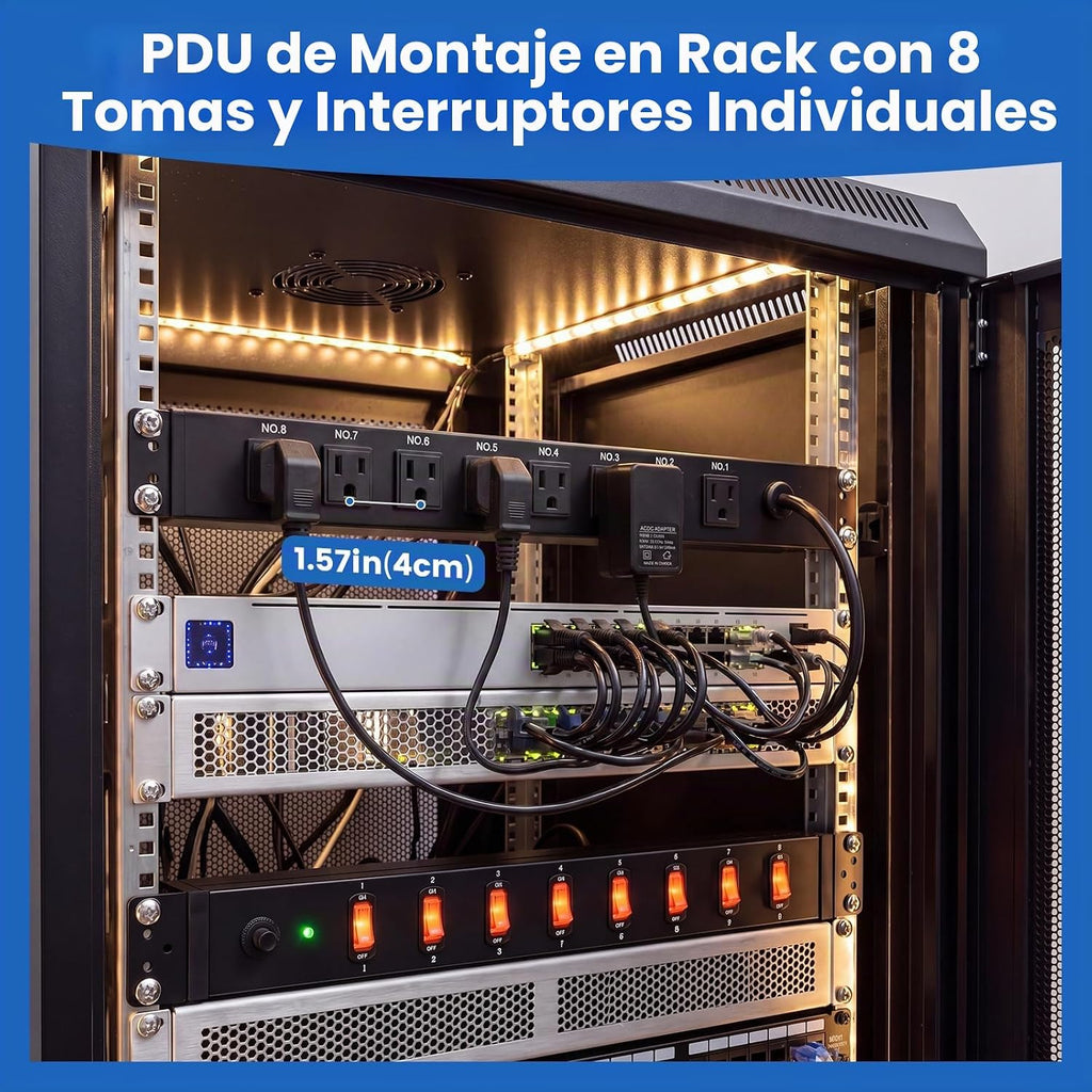 Regleta de alimentación para montaje en rack PDU, cable resistente