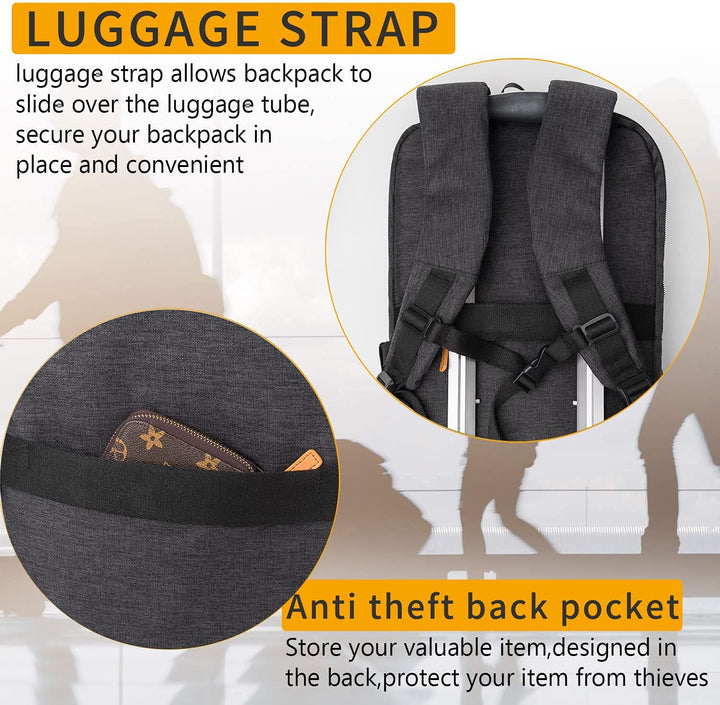 NOBLEMAN Mochila para portátil de viaje para hombres, resistente al...