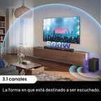 Hisense AX3100Q Barra de sonido de 3.1 canales con subwoofer inalámbrico, Dolby Atmos, DTS:X, canal central, control de aplicación y control remoto, Bluetooth 5.3, listo para Roku TV, 7 modos de ecualización