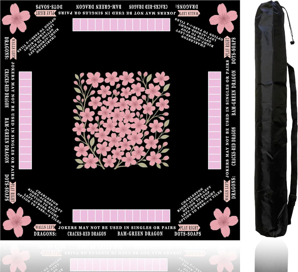 Tapete de Mahjong estadounidense (33 x 33, 0.1 in de grosor, flor de cerezo)