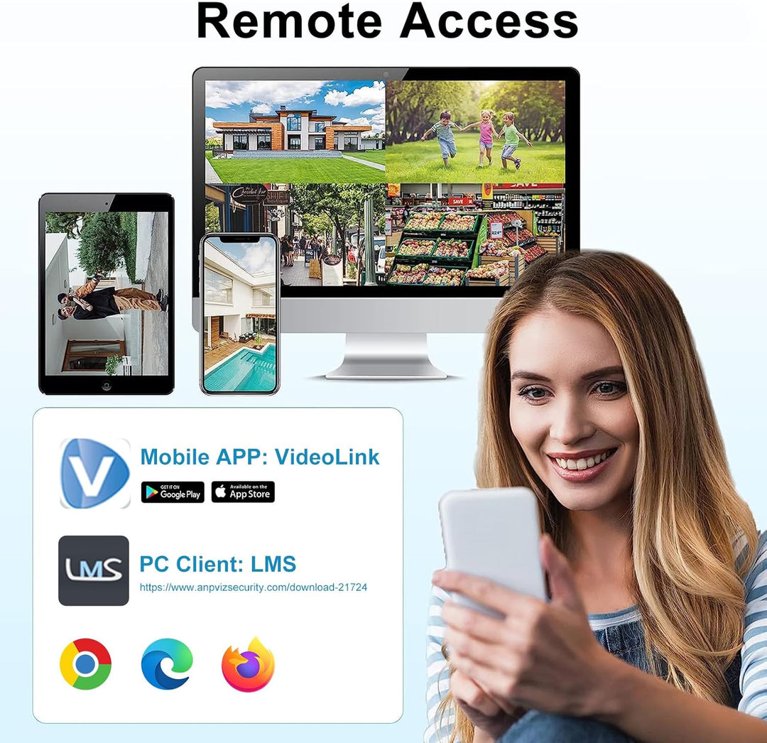 Cámara IP PoE Anpviz de 4MP, cámara de seguridad torreta IP para in...
