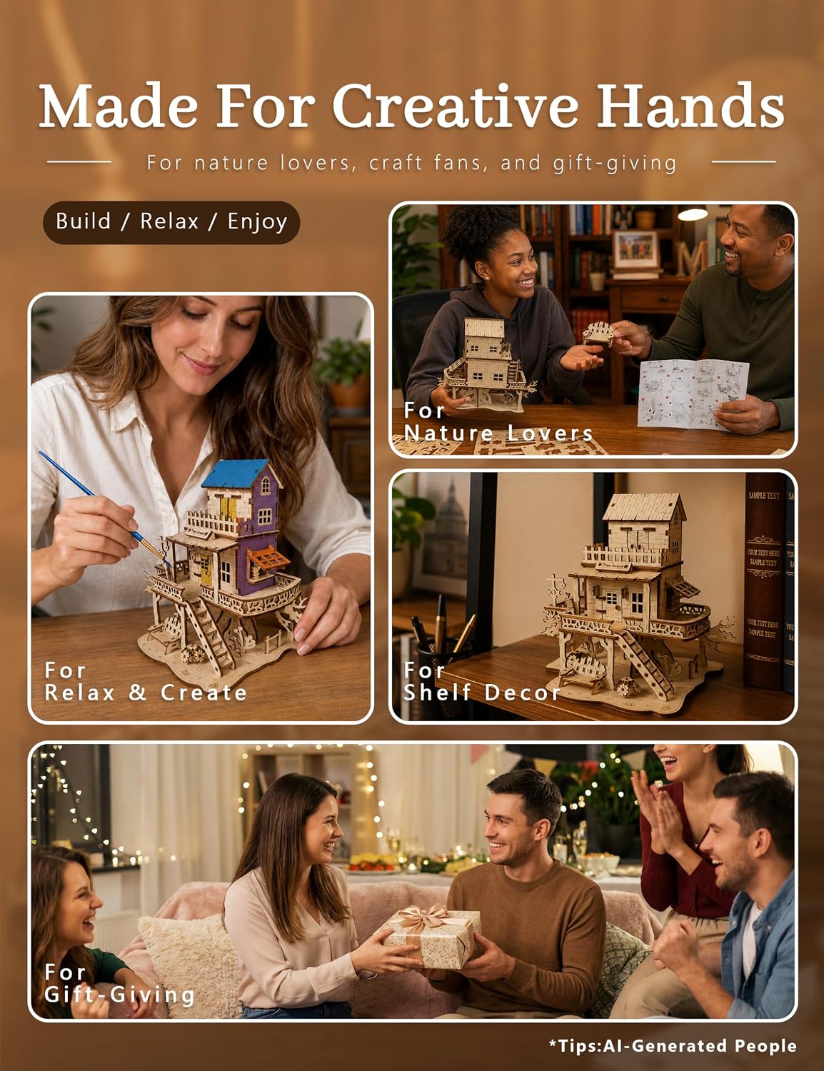 Rompecabezas de madera 3D para adultos