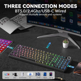 AULA F99 Pro Teclado mecánico inalámbrico - Versión silenciosa, BT5...