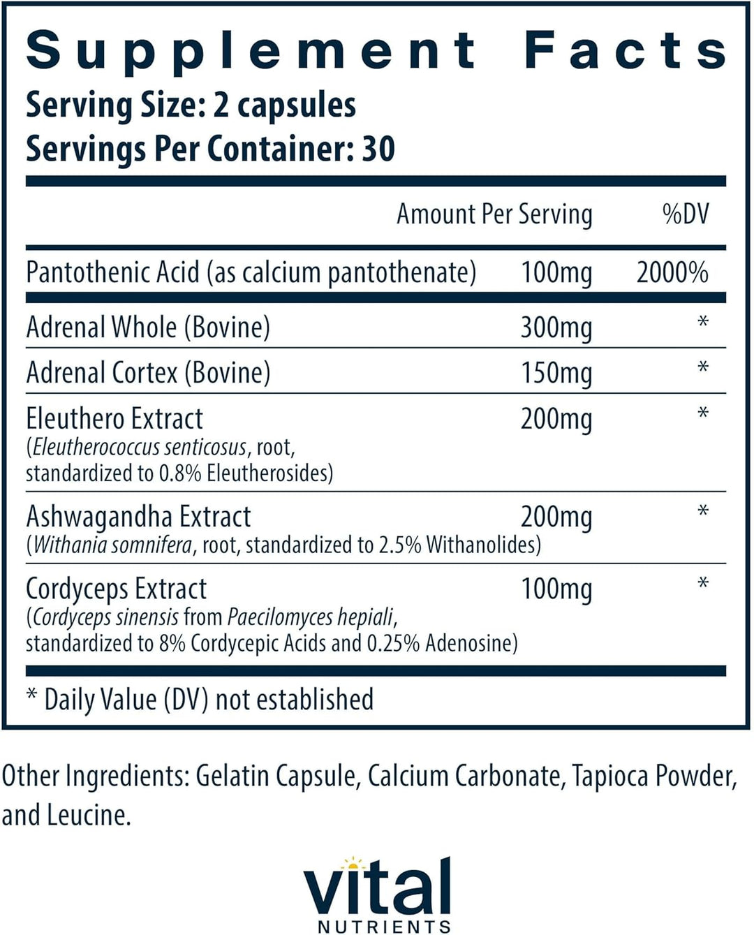 Vital Nutrients Apoyo suprarrenal | Suplementos de apoyo suprarrena...