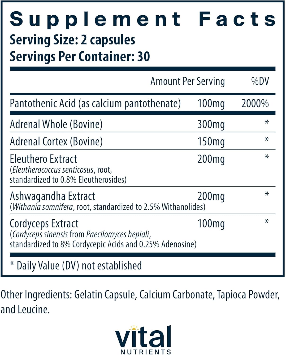 Vital Nutrients Apoyo suprarrenal | Suplementos de apoyo suprarrena...