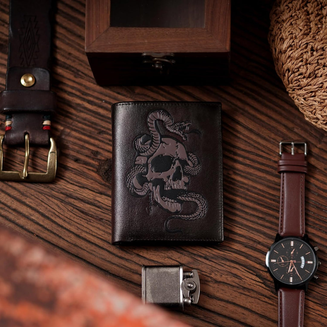 skneephate Billeteras geniales para hombres dobles, cartera vertica...
