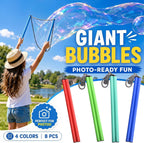 8 varitas de burbujas gigantes, varitas de burbujas grandes, fabricante de burbujas gigante, varita de burbujas grande, fabricante de burbujas grande para adultos, regalos de fiesta, solución de burbujas no incluida