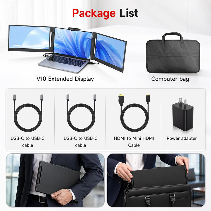 AOC Extensor de pantalla para laptop de 14 pulgadas, monitor portát...