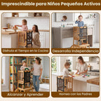 COSYLAND Taburete de cocina de madera para niños pequeños