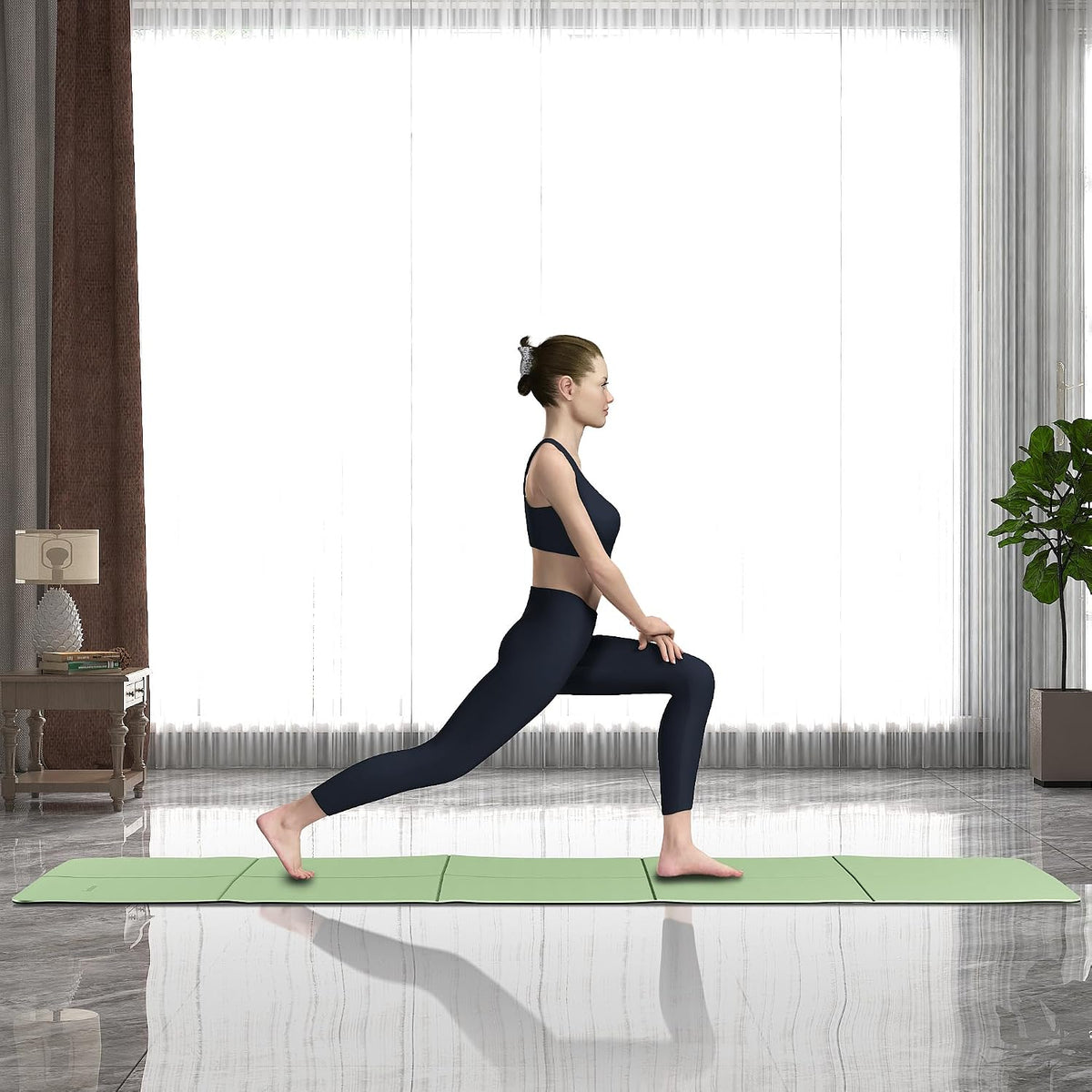 Readaeer Esterilla de Yoga Bicolor - 72"x24"x0.24" (6mm), Esterilla de Ejercicio Antideslizante TPE