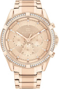 Tommy Hilfiger Reloj deportivo de acero inoxidable para mujer con bisel de cristal, esfera texturizada y pulsera de eslabones - Regalo elegante para ella