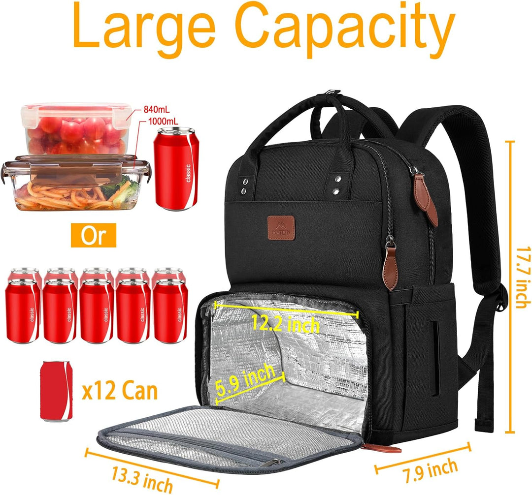 MATEIN Mochila de almuerzo de 17 pulgadas, lonchera extra grande co...
