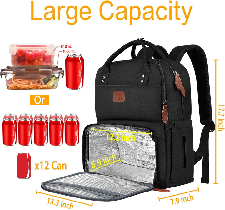 MATEIN Mochila de almuerzo de 17 pulgadas, lonchera extra grande co...