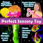 Original Stationery Kit de slime que brilla en la oscuridad, multicolor, a partir de 7 años, kit de fabricación de slime con polvo brillante, cuentas de espuma y purpurina, texturas de neón crujientes y cubos de gelatina para niños