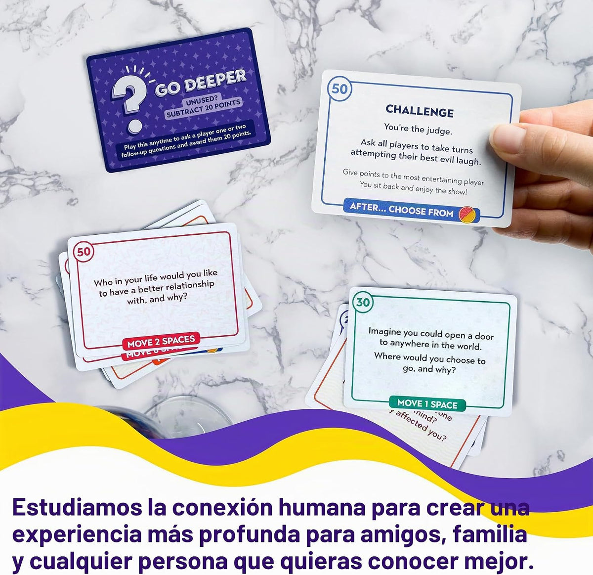Juego de cartas de conversación - Preguntas profundas y tarjetas de inicio de conversación para adultos, parejas, amigos y familias | Rompehielos para una cita nocturna, noches de juego y conexiones chispeantes | 252 cartas