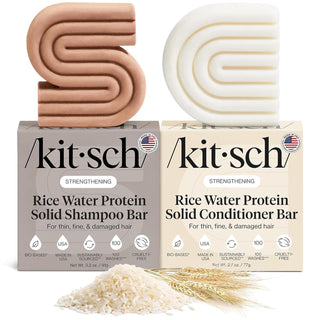 Kitsch Champú y acondicionador sólido de agua de arroz para el crec...