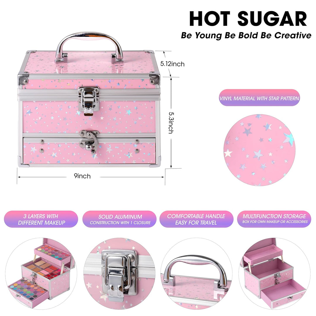 Kit de maquillaje Hot Sugar para adolescentes con estuche de tren,...