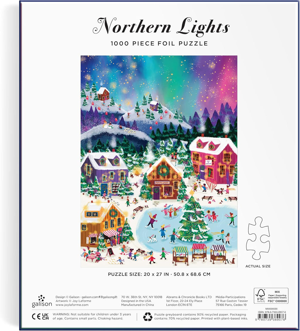 Galison - Rompecabezas de 1000 piezas Northern Lights con papel de aluminio