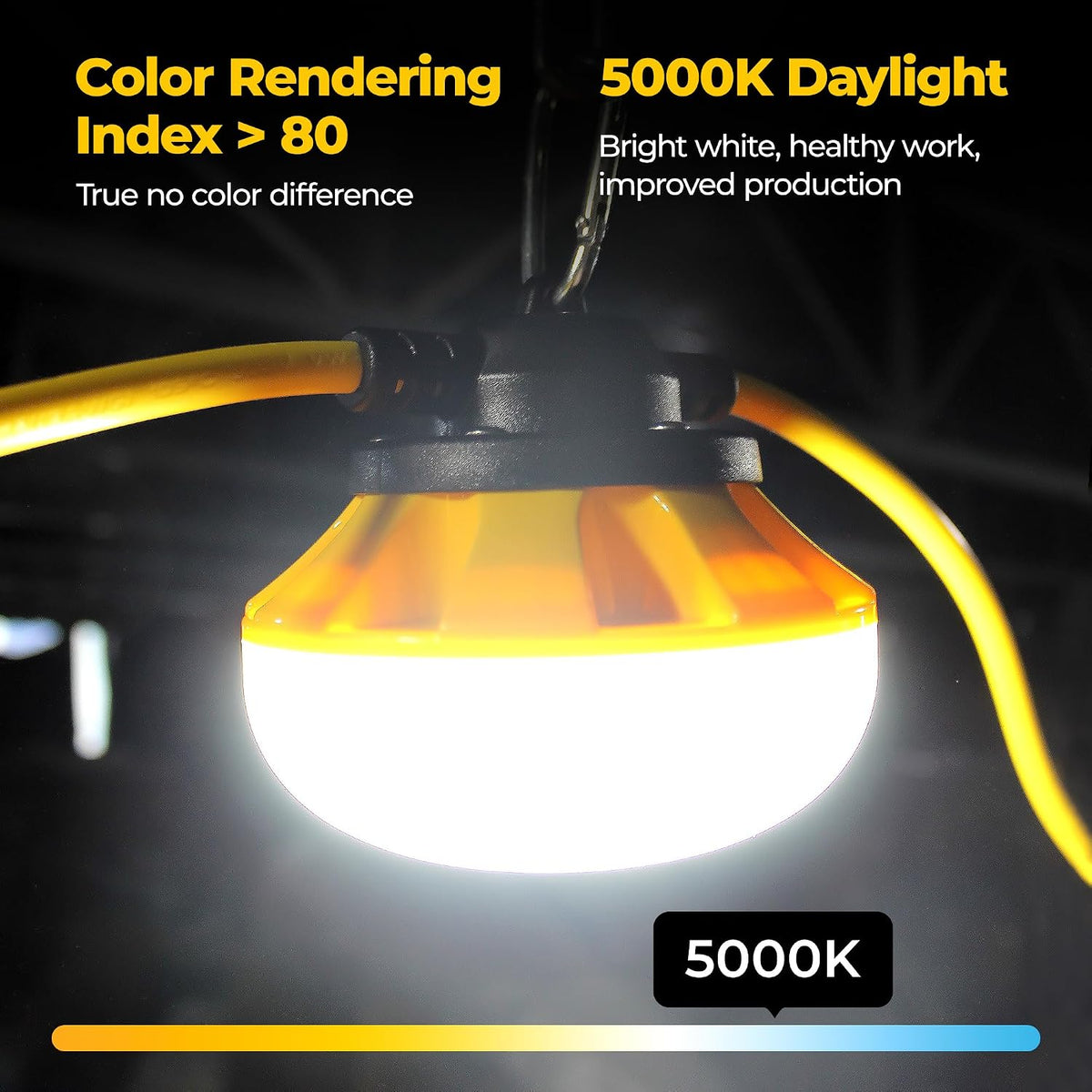 Cadena de luces LED de 3 clavijas de 50 pies con interruptor