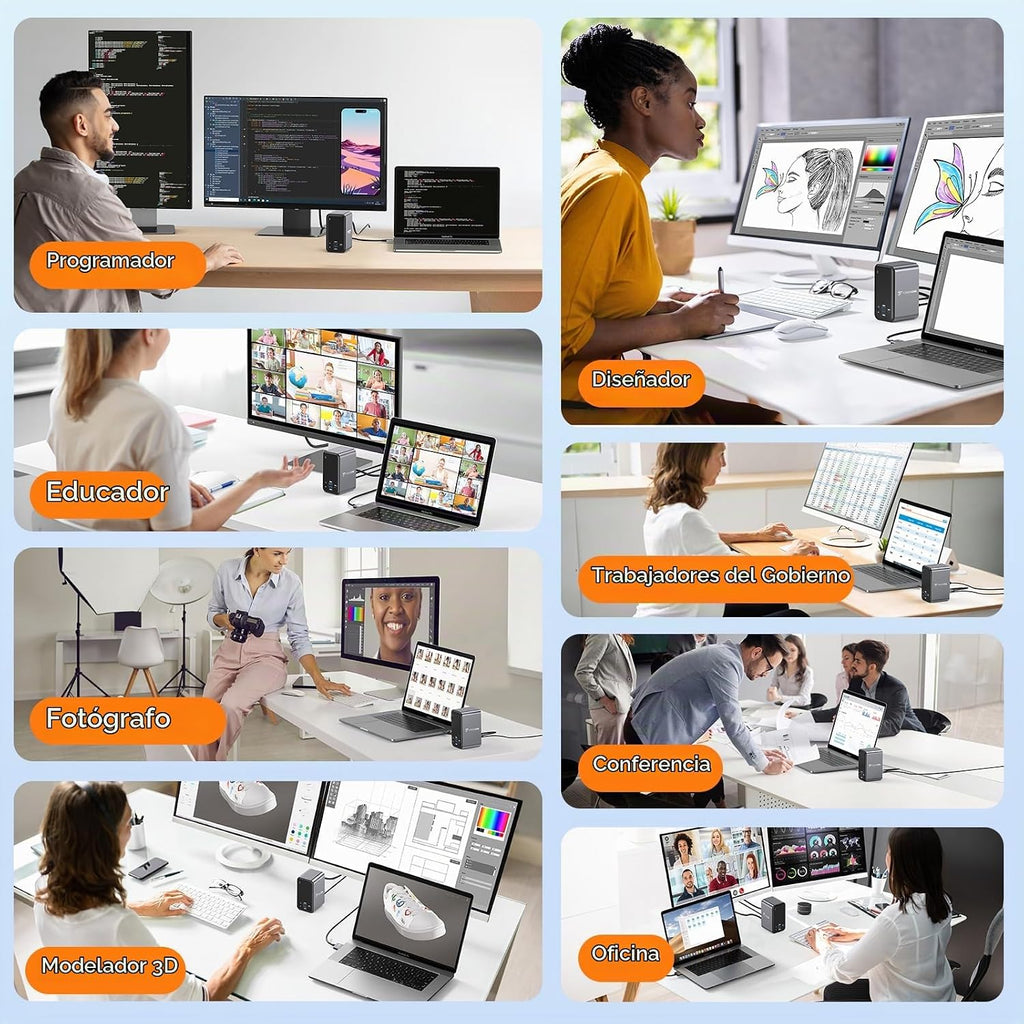TobenONE Estación de acoplamiento para MacBook 16 en 2, monitores 4K duales