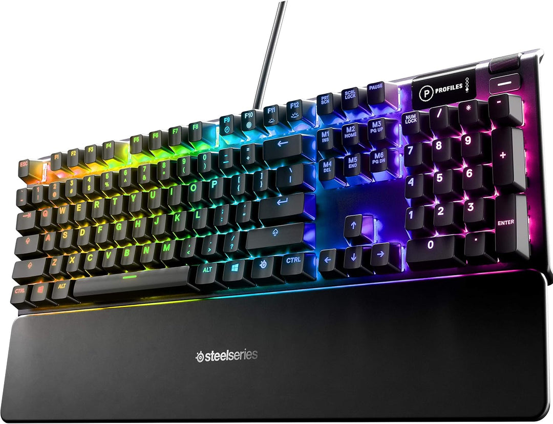 SteelSeries Apex 5 Teclado mecánico híbrido para juegos, iluminació...