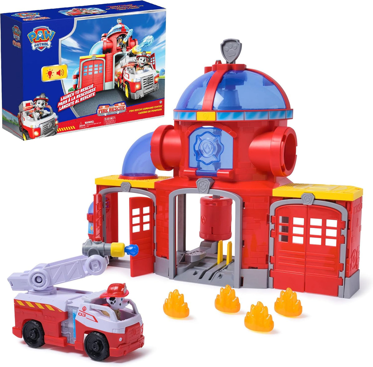 PAW Patrol Fire Rescue Command Center Playset con Marshall Truck