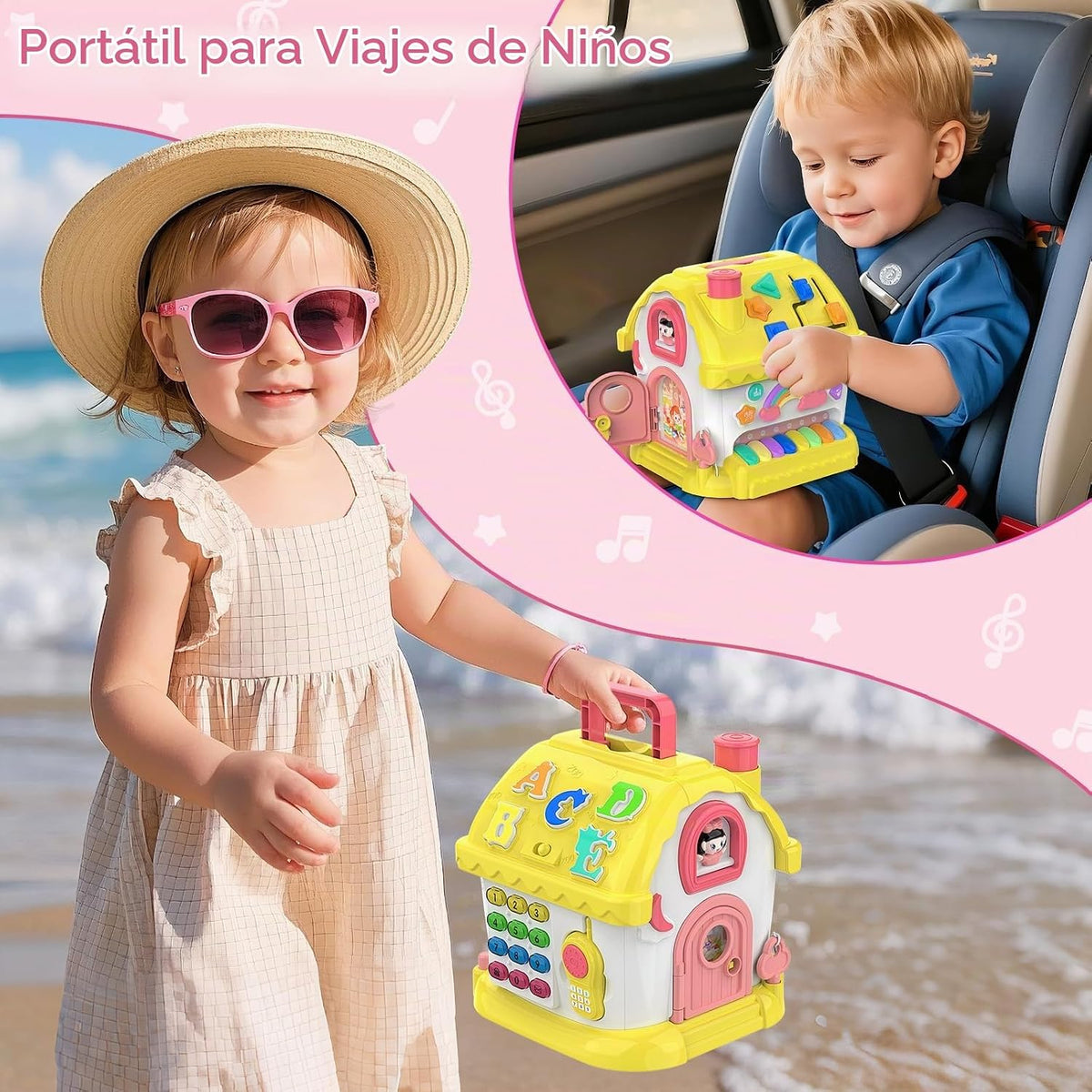 Juguetes para regalos de niña de 1 año, casa Montessori musical bilingüe 12