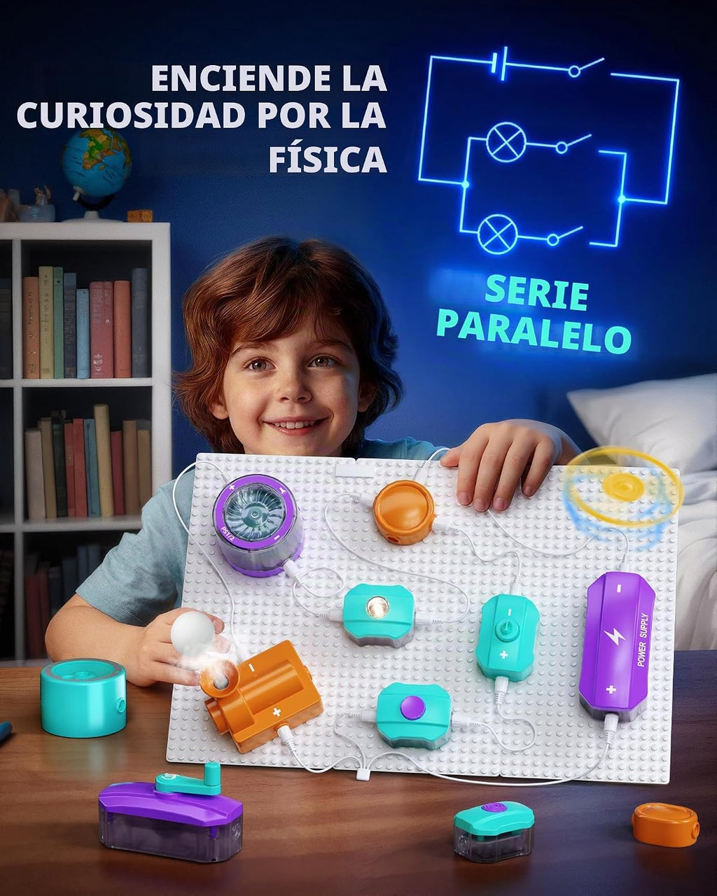 Kits de Ciencia para Niños de 5-7 y 8-12 años, Más de 450 Proyectos, 45 Piezas de Circuito