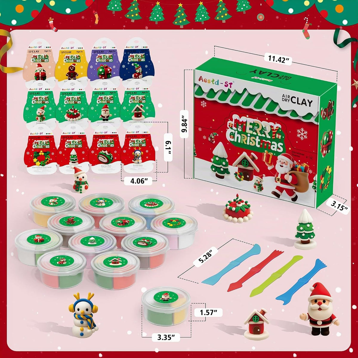 Air Dry Clay Kit - Christmas Theme, Modeling Clay para Kids