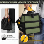 Bolsa de Herramientas Grande de 18 Pulgadas, Organizador de Almacenamiento de Caja de Herramientas Portátil de 16 Bolsillos, Bolsa de Herramientas Táctica Resistente con Cremallera Grande, Caja de