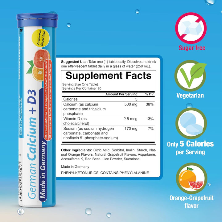 T&D Vitamina alemana, minerales \u2013 240 tabletas efervescentes v...