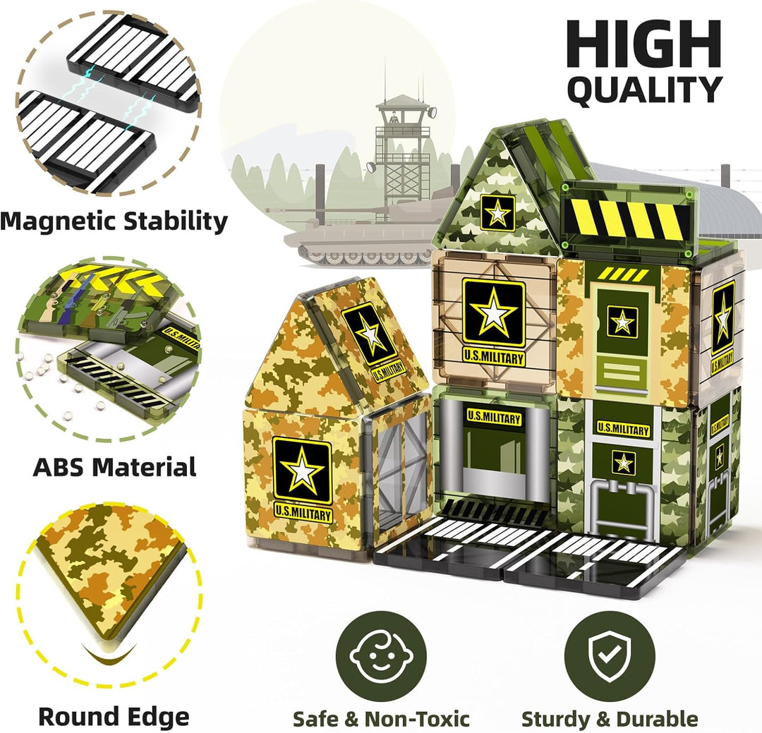 GobiDex Juguetes magnéticos del ejército, bloques de construcción m...