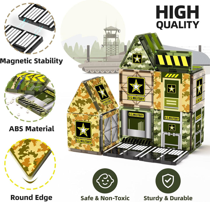 GobiDex Juguetes magnéticos del ejército, bloques de construcción m...
