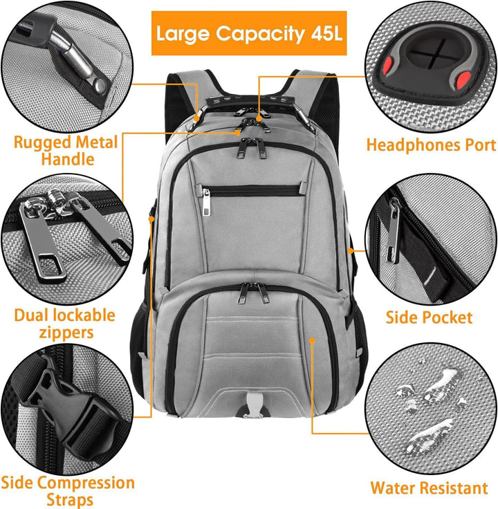 LTINVECK - Mochila para laptop de viaje, mochila extra grande para...