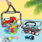 6 Piezas Bolsas de Almacenamiento XL para Juguetes Anchas Impermeables Organizadores Transparentes con Etiquetas
