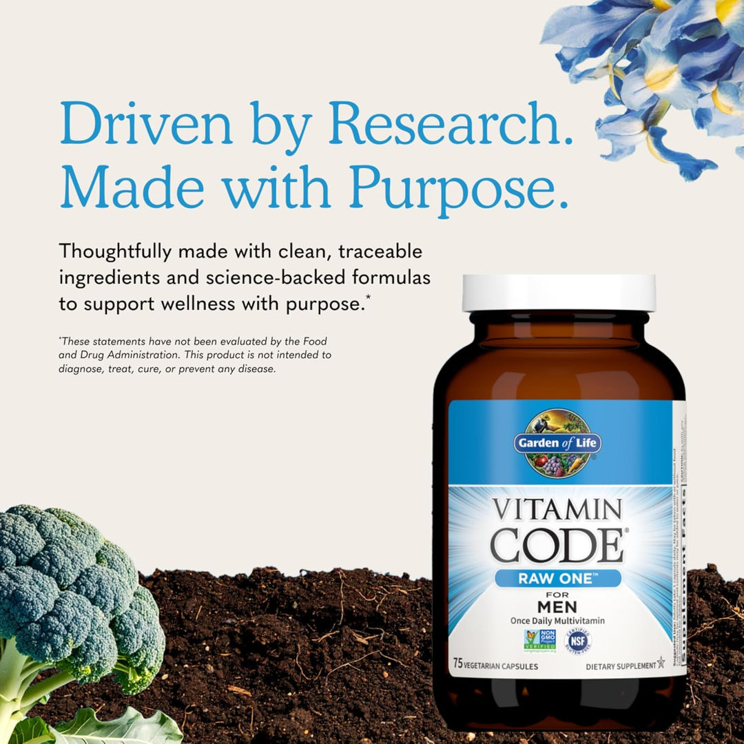Garden of Life Multivitamínico para hombres, Vitamin Code Raw One -...