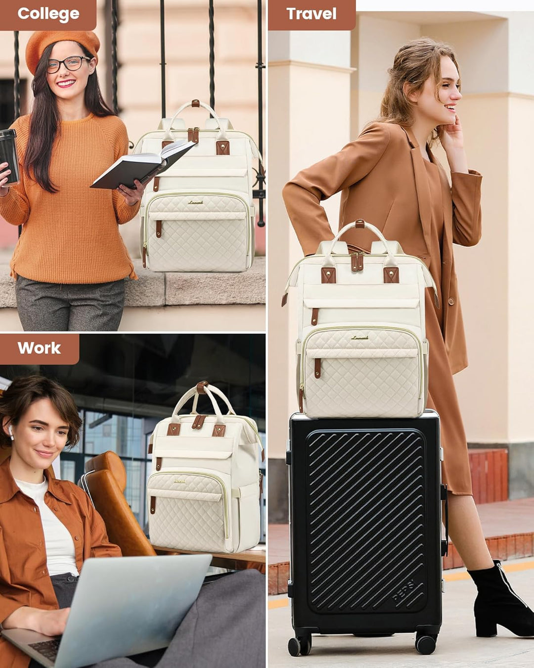 LOVEVOOK - Mochila para laptop de mujer, 17.3'' impermeable...
