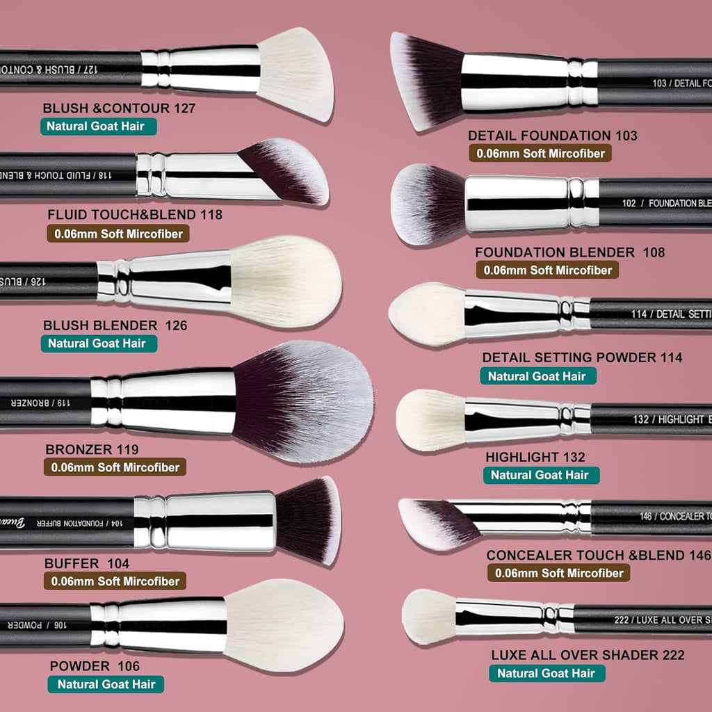 Conjunto de brochas de maquillaje profesional 32 piezas de pelo