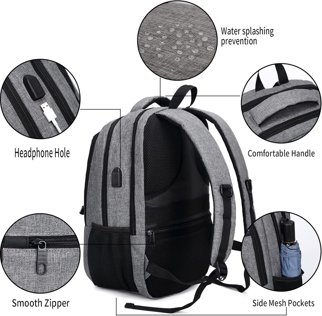 Monsdle Mochila de viaje para laptop, mochilas antirrobo con puerto...