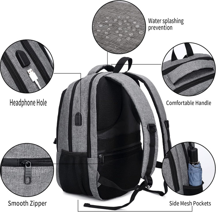 Monsdle Mochila de viaje para laptop, mochilas antirrobo con puerto...