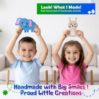 Sii Pikki Kit de costura para niños – 9 proyectos fáciles de animales de safari, kit de costura para principiantes con fieltro e instrucciones, kit de costura para niños de 6 a 12 años, aprende a