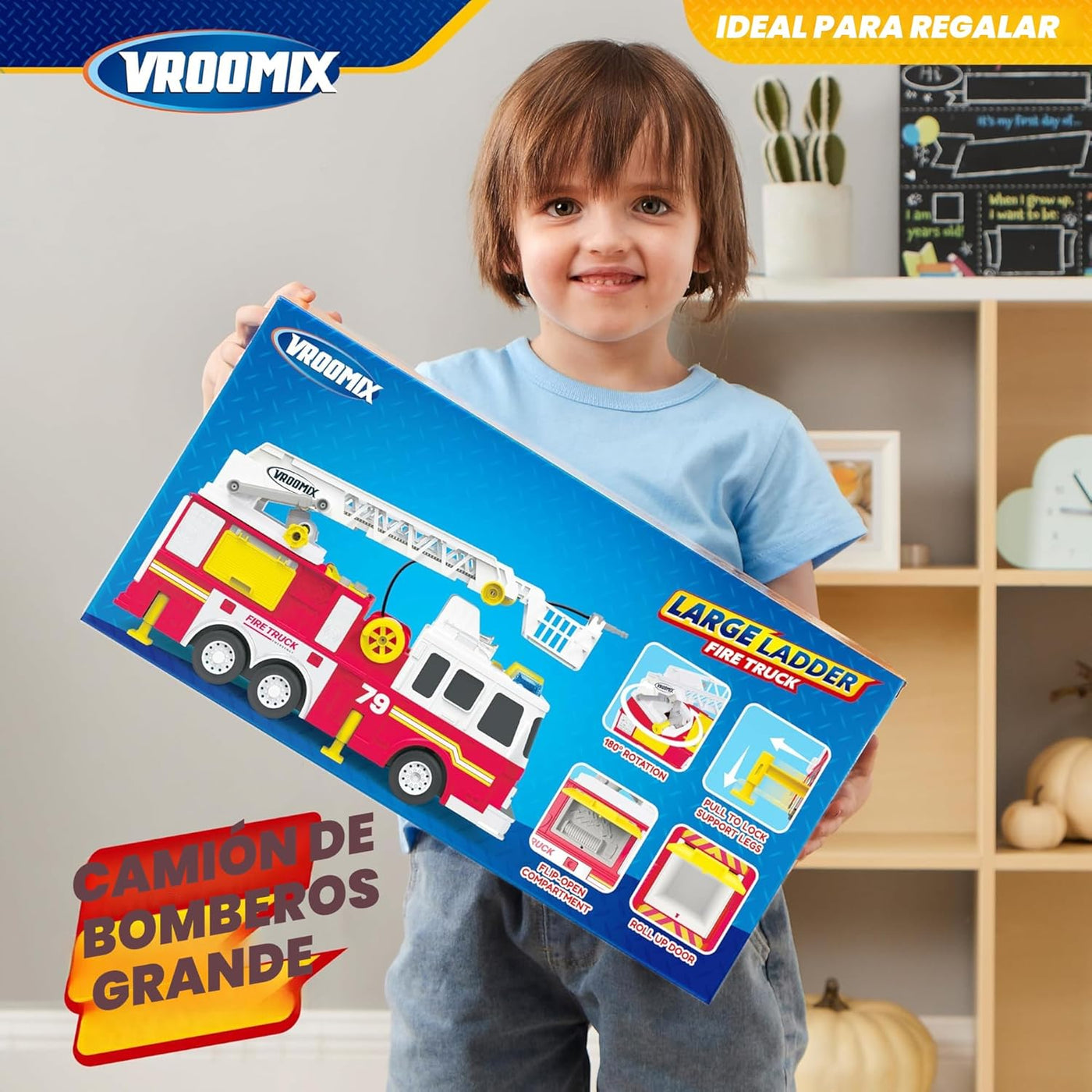 JOYIN Camión de bomberos extra grande para niños con