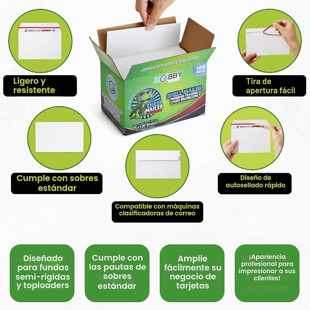 Sobres Shell Mailer Incognito para Cartas de Intercambio, sobres para envío de 100 cartas