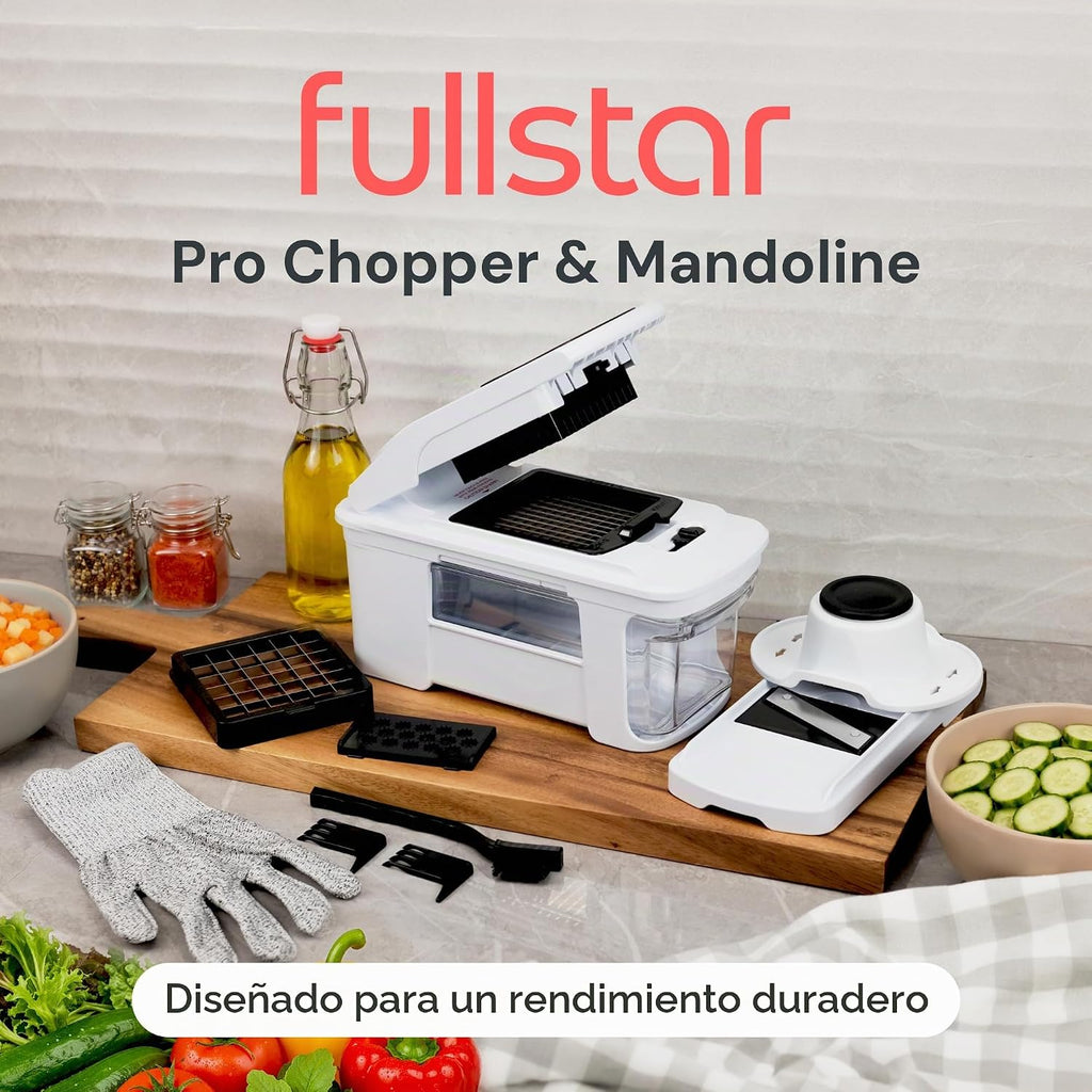 Fullstar Pro XL Picadora de verduras y rebanadora de mandolina, herramienta